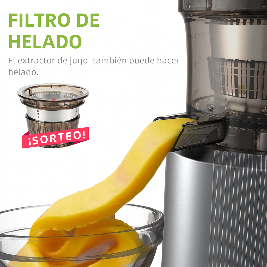 Extractor de Jugo Premium Multifunción ProLine 5L con Colector de Pulpa +REGALO: 6 Vasos de Vidrio Ahumado