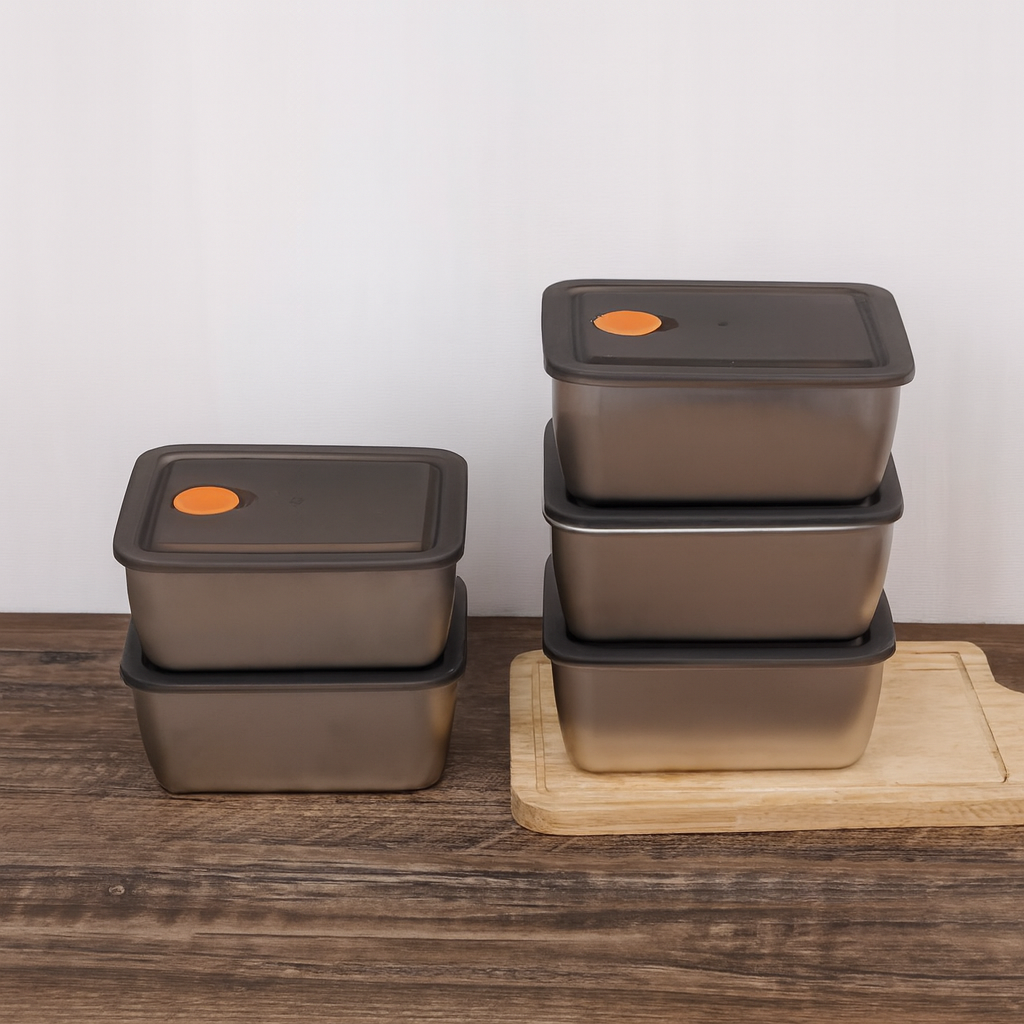 Kit de 16 Recipientes de Acero Inoxidable Línea Premium con Tapa Antifugas Resistente al Congelador y a Altas Temperaturas