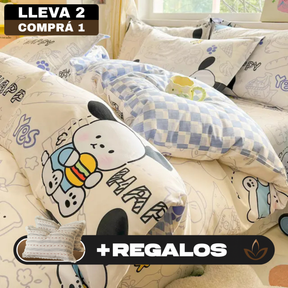 [Llevá 2 Pagá 1] Juego de Cama Completo Luna Estampado en Algodón y Poliéster (¡Noches Maravillosas de Relax!) +2 Fundas para Almohada