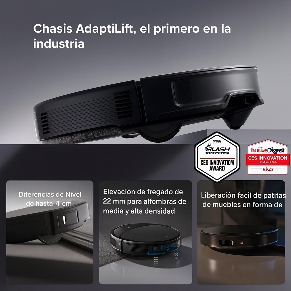 [Llevá 2 Pagá 1] Robot Aspiradora CleanUp Inteligente con Sensor Anticaída, Aspira, Barre y Pasa el Trapo + Repuesto de Accesorios