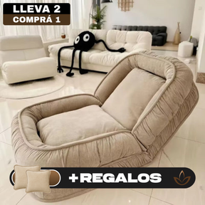 [Llevá 2 Pagá 1] Butaca Puffy Reclinable y Ultra Acolchonado + 2 Almohadas de Regalo