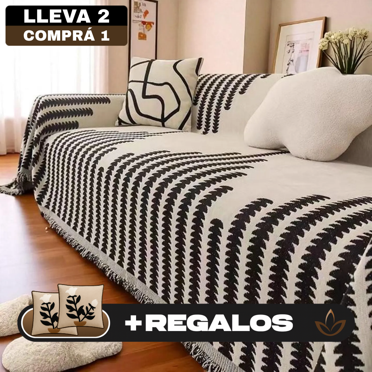 [Llevá 2 Pagá 1] Funda para Sofá Bella de Algodón (Tu Sofá Renovado y Elegante) +REGALOS: 2 Fundas para Almohadones