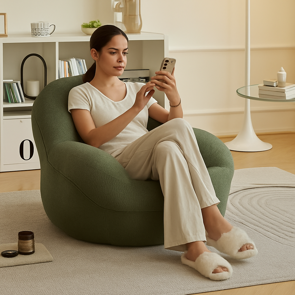 [Llevá 2 Pagá 1] Sillón PuffyCloud con Relleno Ultraplush y Tejido Acanalado Premium (¡Comodidad máxima para relajarte!)