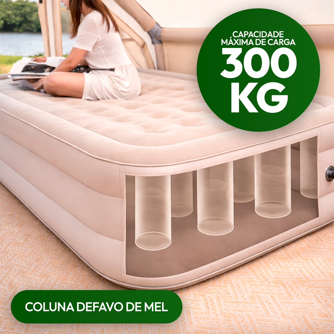 [Llevá 2 Pagá 1] Colchón Inflable King Portátil con Revestimiento Triple Antidesgarro +REGALO: Bomba de Aire Eléctrica