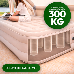 [Llevá 2 Pagá 1] Colchón Inflable King Portátil con Revestimiento Triple Antidesgarro +REGALO: Bomba de Aire Eléctrica