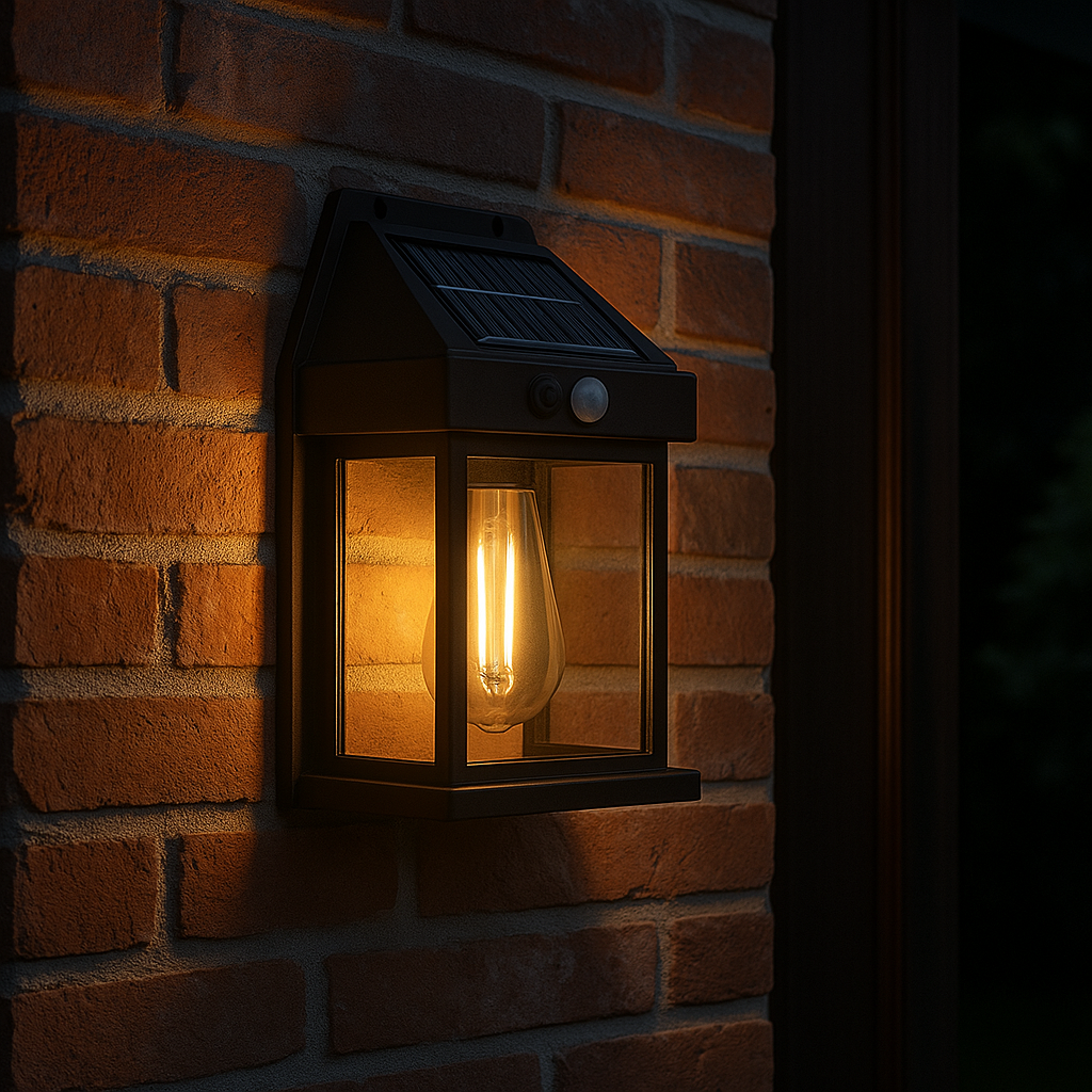 Kit 10 Lámparas Solares Coloniales con Sensor de Movimiento y Panel Fotovoltaico a Prueba de Agua