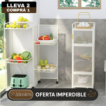 [Llevá 2 Pagá 1] Armario Organizador Articulado de 4 Niveles Hecho en Acero Inoxidable con Rueditas