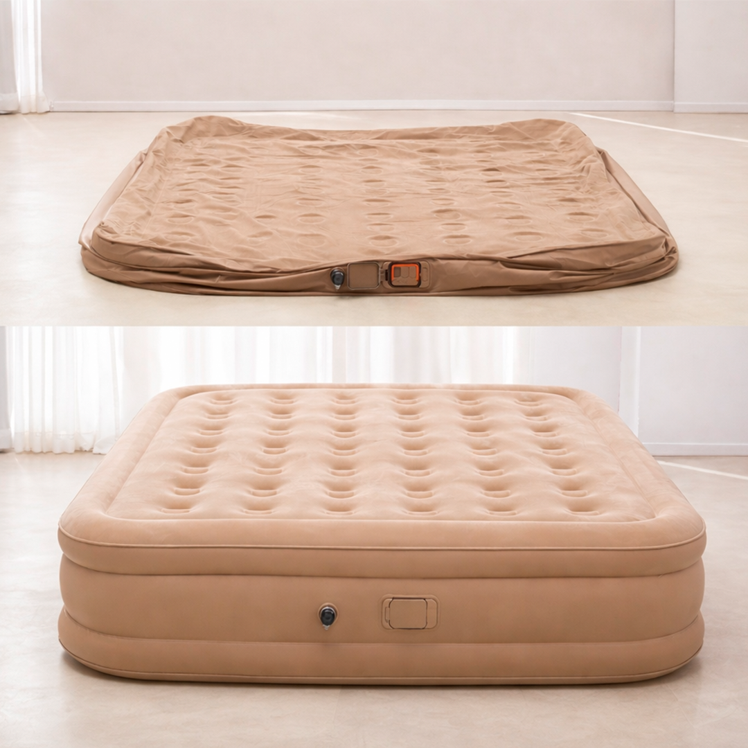 [Llevá 2 Pagá 1] Colchón Inflable King Portátil con Revestimiento Triple Antidesgarro +REGALO: Bomba de Aire Eléctrica