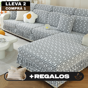 [Llevá 2 Pagá 1] Funda para Sofá Milano en Poliéster y Elastano (¡Estilo, Protección y Confort Instantáneo!) +2 Fundas de Almohadón de Regalo