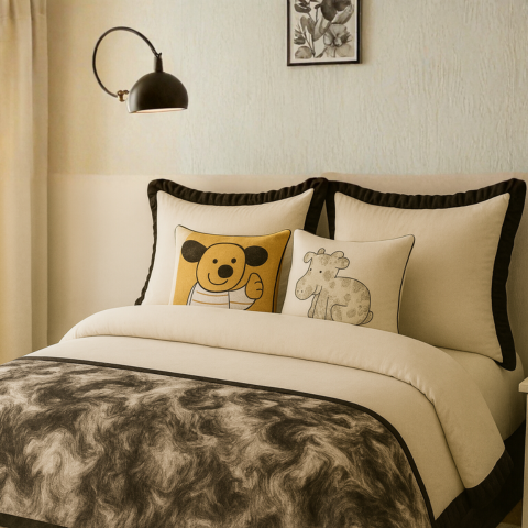 [Llevá 2 Pagá 1] Juego de Cama Imperial Estampado con Tela Antialérgica (Estilo moderno y acogedor) +REGALOS: 2 Fundas para Almohadas