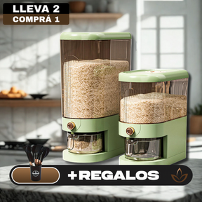 [Llevá 2 Pagá 1] Dispenser Organizador de Cocina Multifuncional con Medidor + REGALO: Kit de Utensilios de Cocina