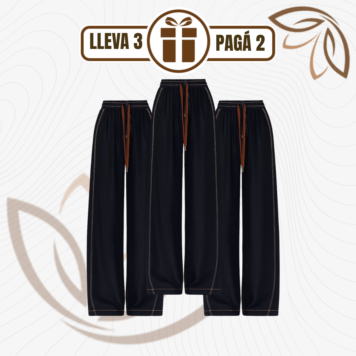 [Llevá 3 Pagá 2] Jean Femenino Aline Wide Leg con Cintura Elástica y Caída Moderna (¡Look moderno y casual!)