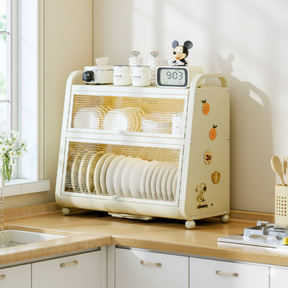 [Llevá 2 Pagá 1] Organizador de Platos MyLife en Acero Inoxidable con Vidrio Templado y Divisiones Inteligentes +REGALO: Kit de Utensilios de Cocina