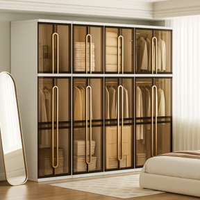 [Llevá 2 Pagá 1] Armario Organizador Desmontable con Divisiones Inteligentes y Puertas Ahumadas