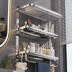 [Llevá 2 Pagá 1] Organizador de Baño de Acero Inoxidable de 3 Niveles + REGALO: 2 Mini Soportes Inox