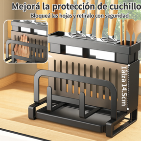[Llevá 2 Pagá 1] Escurridor Inteligente Multifuncional en Acero Inoxidable con Gran Capacidad y Diseño Moderno + REGALO: Kit de Utensilios