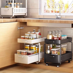 [Llevá 2 Pagá 1] Porta Condimentos Completo en Acero Inoxidable con Cajones Articulados