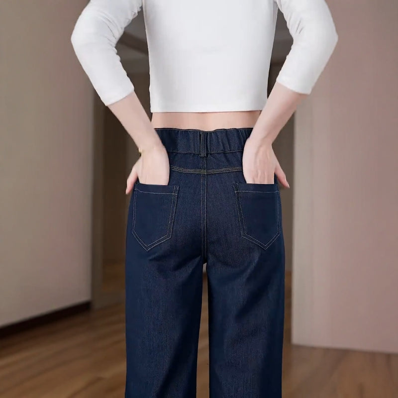 [Llevá 3 Pagá 2] Jean Femenino Lara en Denim Premium de Cintura Alta (¡Caída que realza tu belleza!)