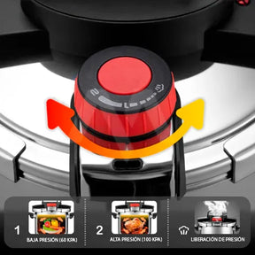 [Llevá 2 Pagá 1] Olla a Presión Supor de 3 Capas de Acero Inoxidable con Manijas de Goma | Seguridad Total para tu Cocina + Kit de Utensilios de Cocina