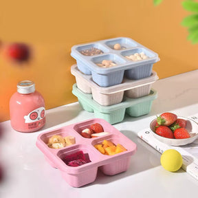 [Llevá 10 Pagá 5] Recipientes Resistentes para Snack de 4 Compartimentos con Tapa Antifugas