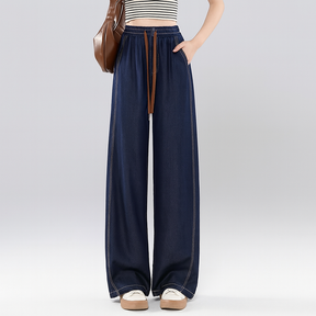 [Llevá 3 Pagá 2] Jean Femenino Aline Wide Leg con Cintura Elástica y Caída Moderna (¡Look moderno y casual!)
