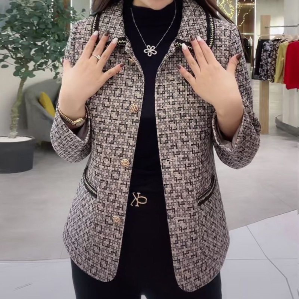 [Llevá 2 Pagá 1] Blazer Femenino Isabella en Tweed Premium (¡Elegancia Atemporal y Terminación Sofisticada!)