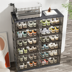 [Llevá 2 Pagá 1] Zapatera Smart con Puertas Retráctiles Desmontable con Rueditas (Organización Inteligente y Diseño Moderno!)