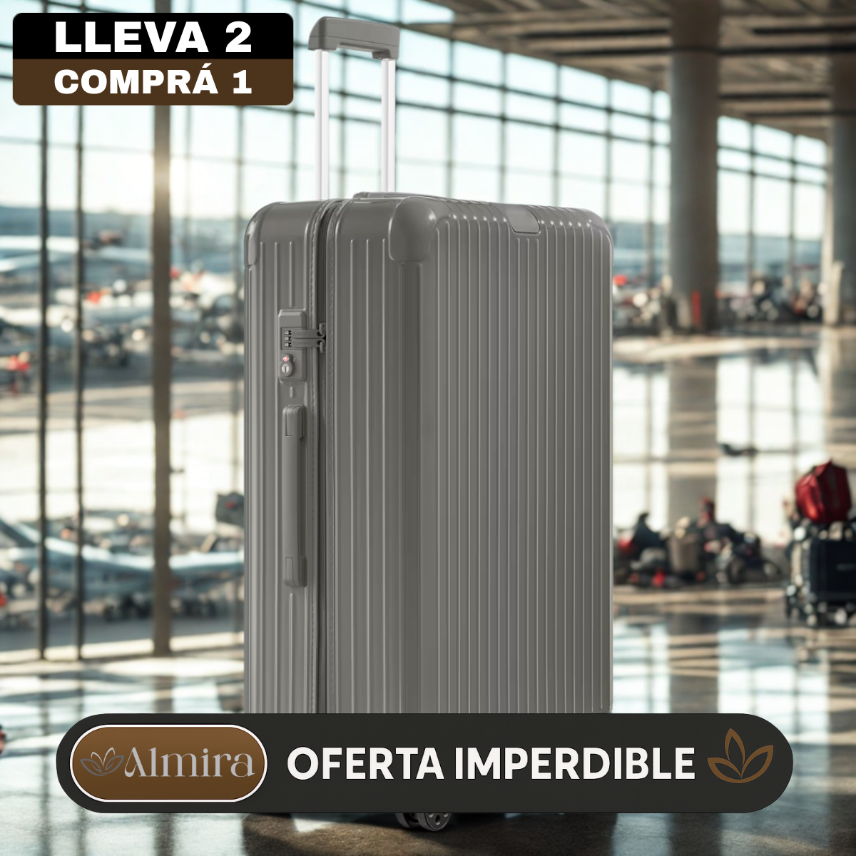 [Llevá 2 Pagá 1] Valijas de Viaje Paris de Gran Capacidad con Forro Interno y Divisiones Inteligentes