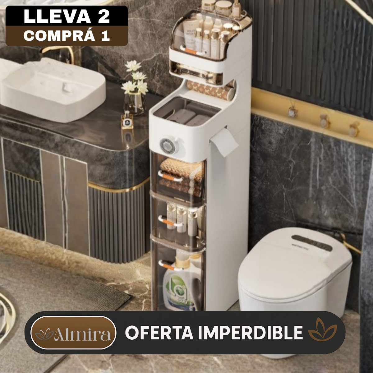 [Llevá 2 Pagá 1] Organizador de Baño Inteligente de 5 Niveles con Divisiones