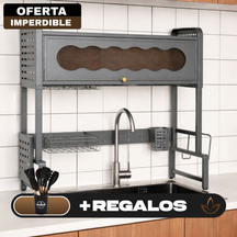 Escurridor Multifuncional Completo en Acero Inoxidable EasyHome + REGALO: Kit de Utensilios de Cocina