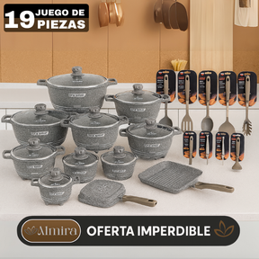 Conjunto de Ollas de Cerámica 19 Piezas Antiadherentes [ÚLTIMAS UNIDADES]