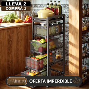 [Llevá 2 Pagá 1] Frutera y Organizador SmartRack con Rueditas (Almacenamiento Inteligente y Diseño Sofisticado!)