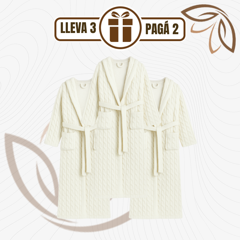 [Llevá 3 Pagá 2] Bata de Mujer Velvet Aterciopelada 100% Algodón (Abrigo y Elegancia para el Invierno!)